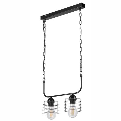 Candelabro suspenso MORGAN 2xE27/60W/230V preto/cromado