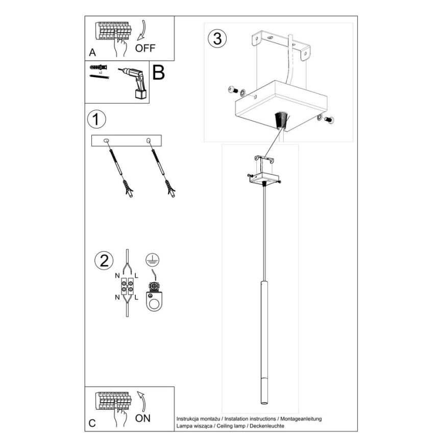Candelabro suspenso MOSAIC 1xG9/12W/230V preto/dourado