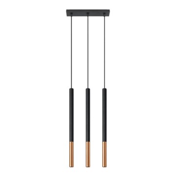 Candelabro suspenso MOSAIC 3xG9/12W/230V preto/cobre