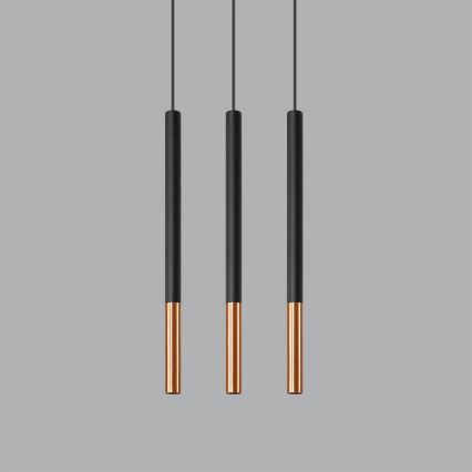 Candelabro suspenso MOSAIC 3xG9/12W/230V preto/cobre