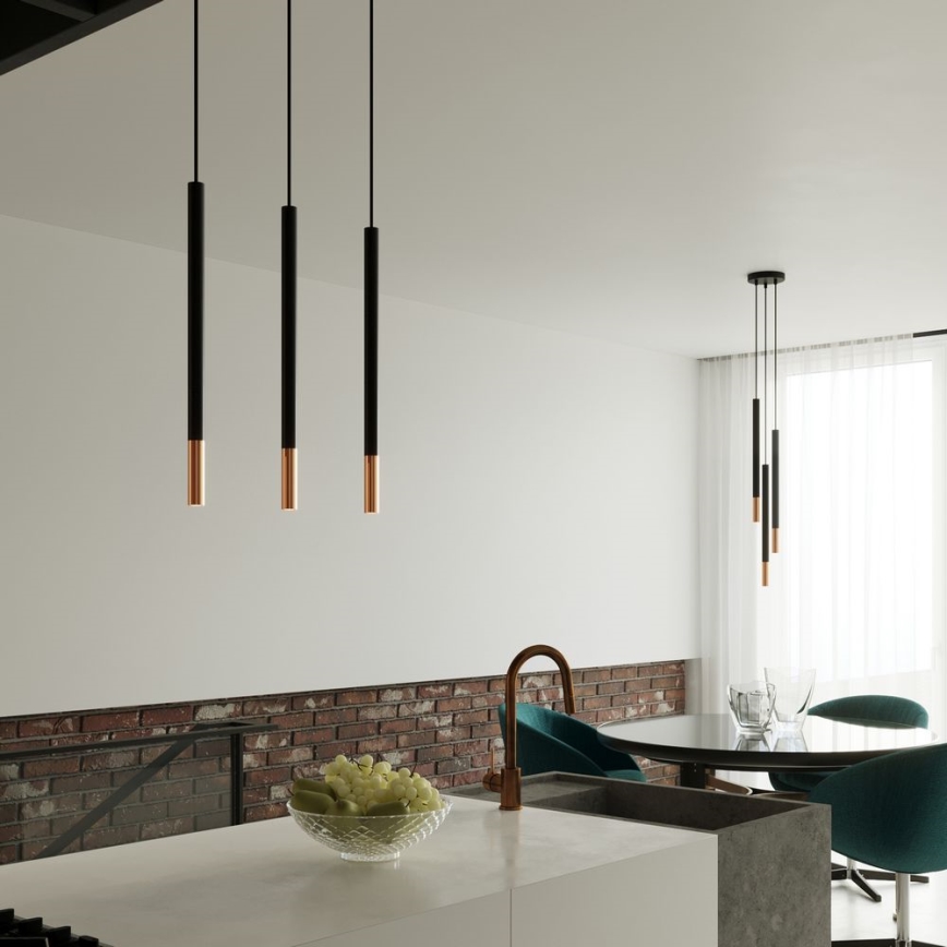 Candelabro suspenso MOSAIC 3xG9/12W/230V preto/cobre