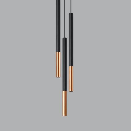 Candelabro suspenso MOSAIC 3xG9/12W/230V preto/cobre