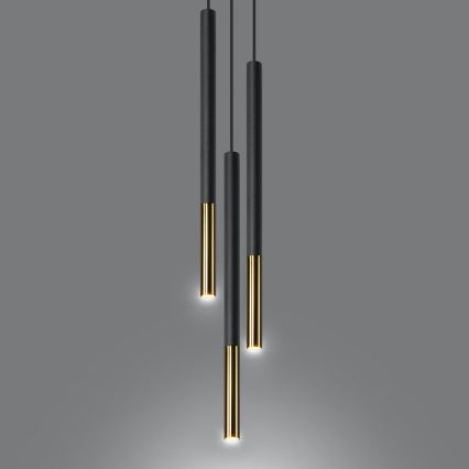 Candelabro suspenso MOSAIC 3xG9/12W/230V preto/dourado