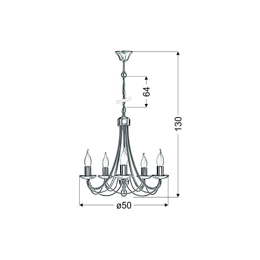 Candelabro suspenso MUZA 5xE14/40W/230V