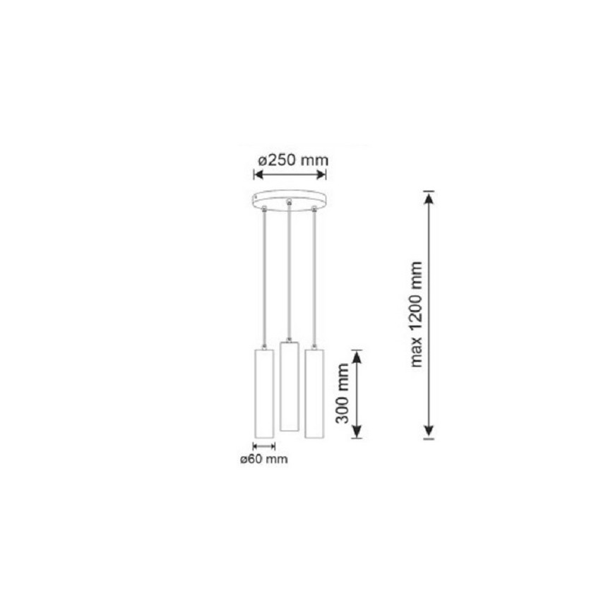 Candelabro suspenso NAPOLI 3xGU10/8W/230V