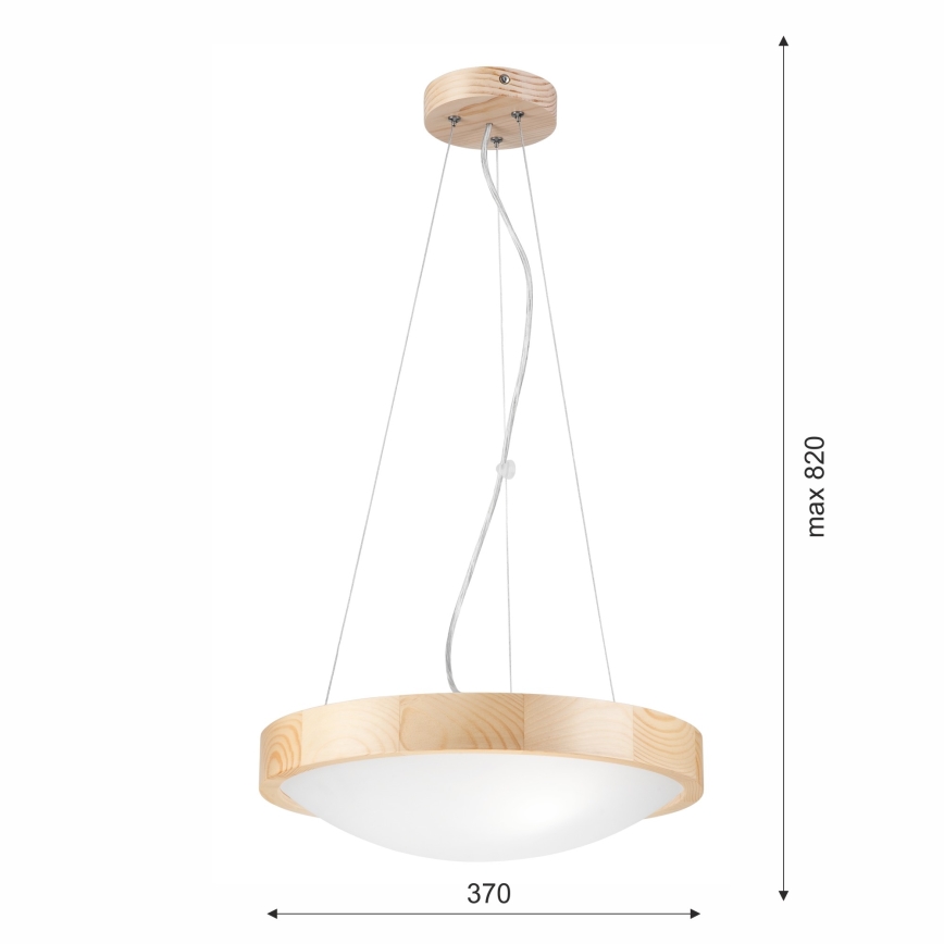 Candelabro suspenso NATURAL SLIM 2xE27/60W/230V ø 37 cm pinho