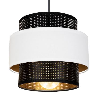 Candelabro suspenso NESS 2xE27/60W/230V diâmetro 30 cm preto/branco