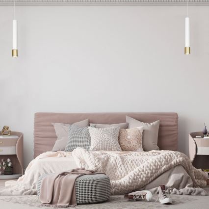 Candelabro suspenso NEST 1xGU10/8W/230V branco/dourado