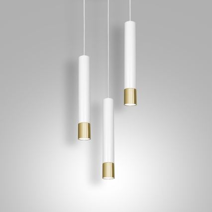 Candelabro suspenso NEST 3xGU10/8W/230V branco/dourado redondo