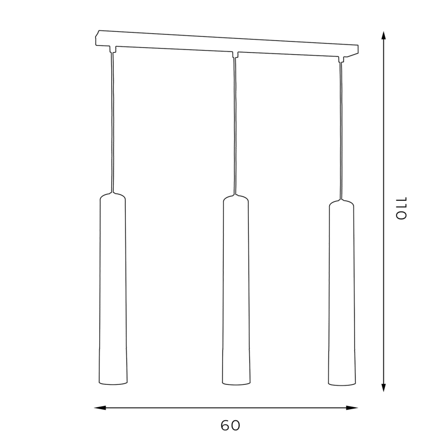 Candelabro suspenso NEST 3xGU10/8W/230V preto/cromado brilhante