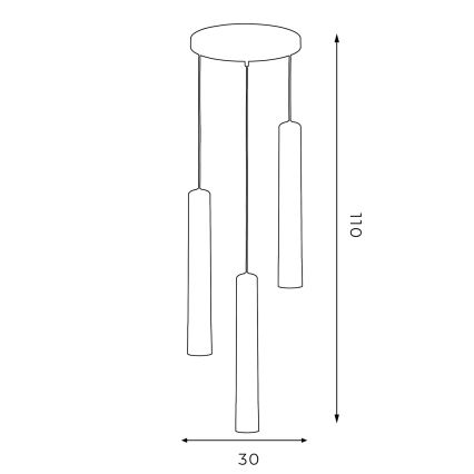 Candelabro suspenso NEST 3xGU10/8W/230V preto/dourado redondo