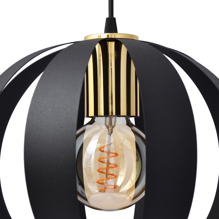 Candelabro suspenso NEWTON 1xE27/15W/230V preto/dourado