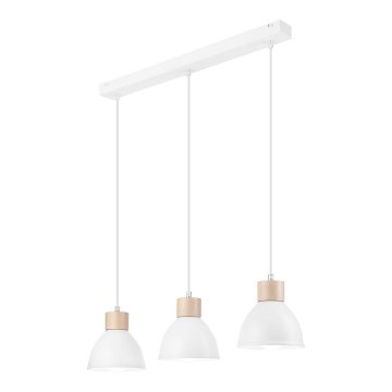 Candelabro suspenso NICO 3xE27/60W/230V branco/faia