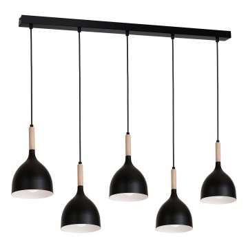 Candelabro suspenso NOAK WOOD 5xE27/60W/230V