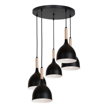 Candelabro suspenso NOAK WOOD 5xE27/60W/230V