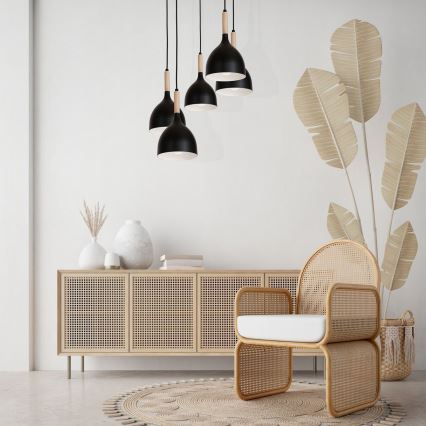 Candelabro suspenso NOAK WOOD 5xE27/60W/230V