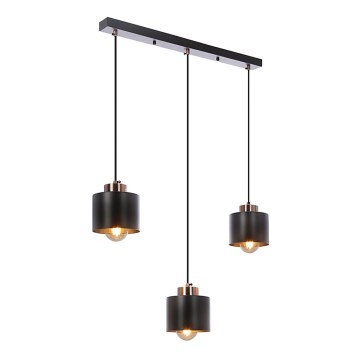 Candelabro suspenso OLENA 3xE27/60W/230V preto