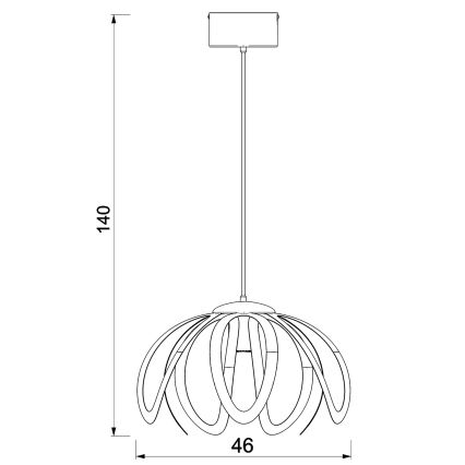 Candelabro suspenso ORCHID 1xE27/60W/230V preto