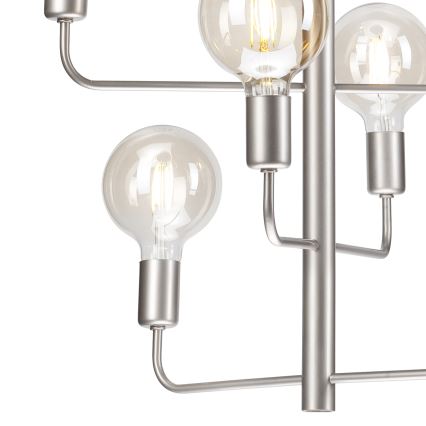 Candelabro suspenso ORLANDO 8xE27/60W/230V prateado