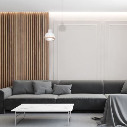 Candelabro suspenso OVAL 1xE27/60W/230V branco