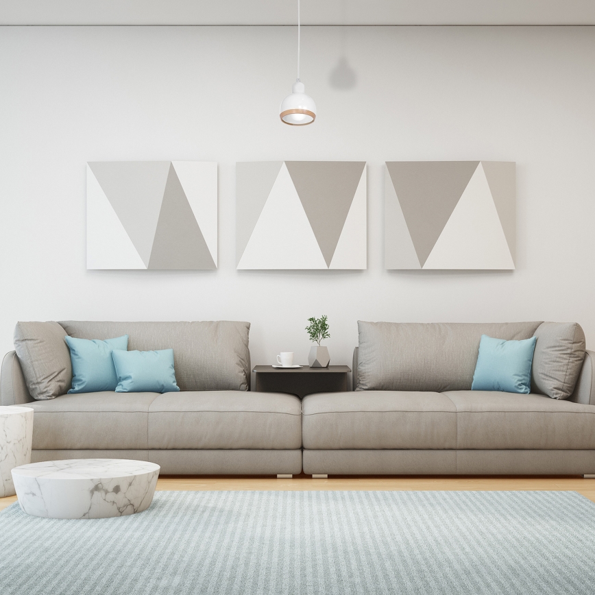 Candelabro suspenso OVAL 1xE27/60W/230V branco