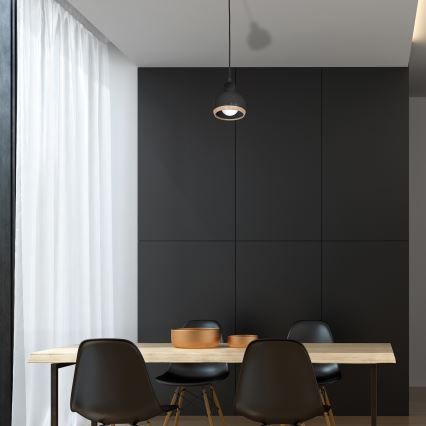 Candelabro suspenso OVAL 1xE27/60W/230V preto