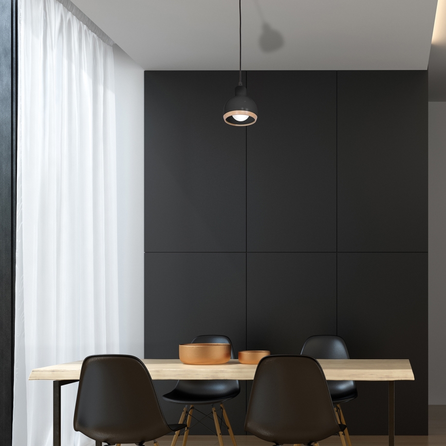 Candelabro suspenso OVAL 1xE27/60W/230V preto