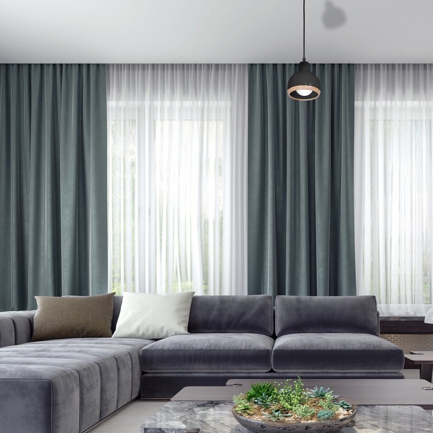 Candelabro suspenso OVAL 1xE27/60W/230V preto