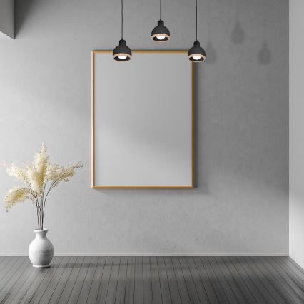 Candelabro suspenso OVAL 3xE27/60W/230V preto