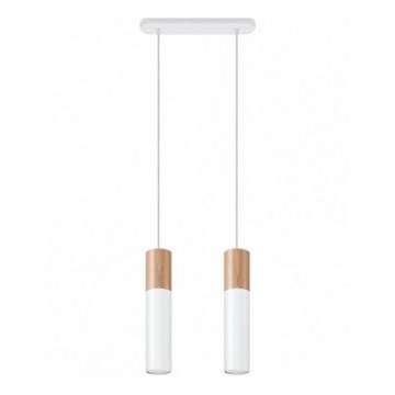 Candelabro suspenso PABLO 2xGU10/40W/230V branco/faia
