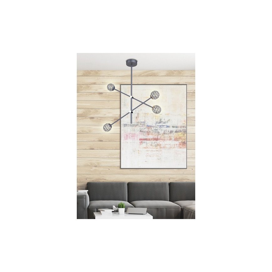 Candelabro suspenso PAKSOS 6xG9/5W/230V preto