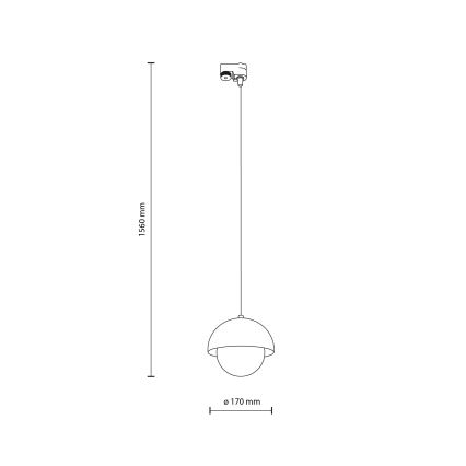 Candeeiro suspenso para sistema de carris monofásico BONO 1xG9/8W/230V preto
