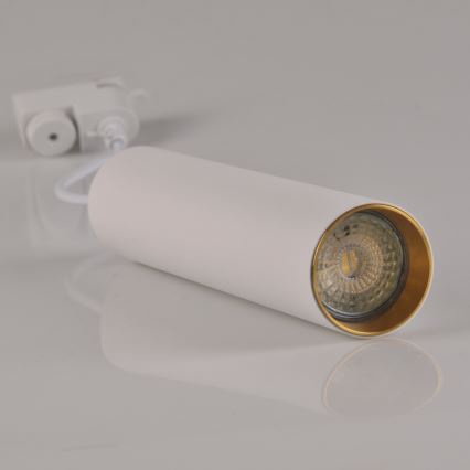 Candelabro suspenso para sistema de carril MARIBEL 3xGU10/10W/230V + 1 m sistema de carril branco