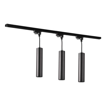 Candelabro suspenso para sistema de carril MARIBEL 3xGU10/10W/230V + 1 m sistema de carril preto
