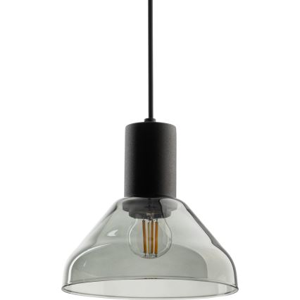 Candeeiro suspenso para sistema de carris monofásico NEO 1xE27/15W/230V preto/fumado preto