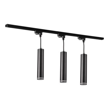 Candelabro suspenso para sistema de carril PARIS 3xGU10/10W/230V + 1 m sistema de carril preto
