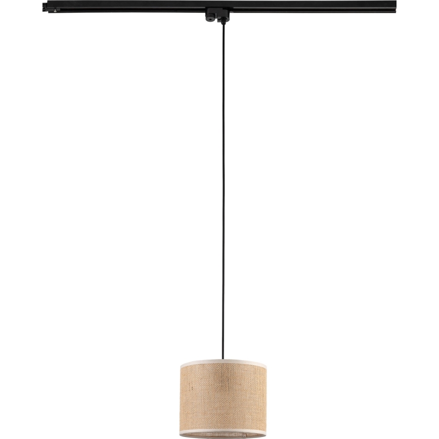 Candeeiro suspenso para sistema de carris monofásico TRACER 1xE27/15W/230V diâmetro 20 cm preto/castanho