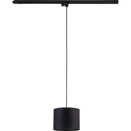 Candeeiro suspenso para sistema de carris monofásico TRACER 1xE27/15W/230V diâmetro 20 cm preto