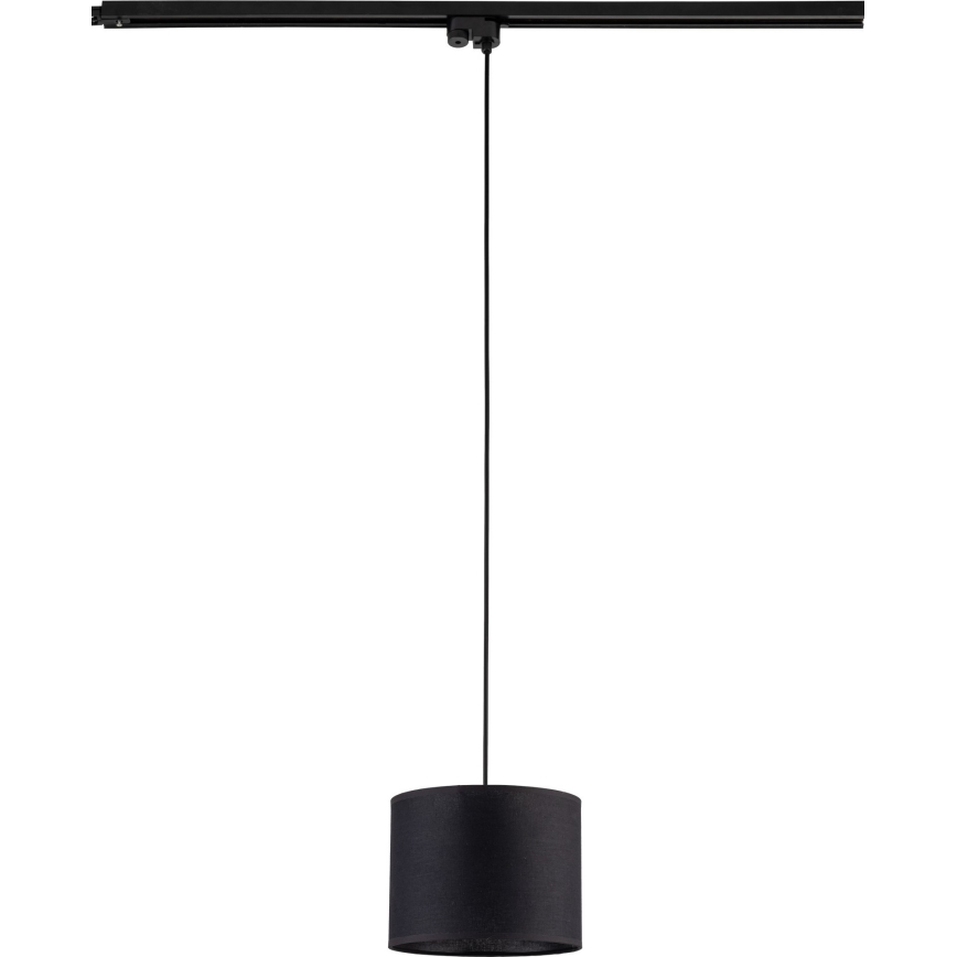 Candeeiro suspenso para sistema de carris monofásico TRACER 1xE27/15W/230V diâmetro 20 cm preto