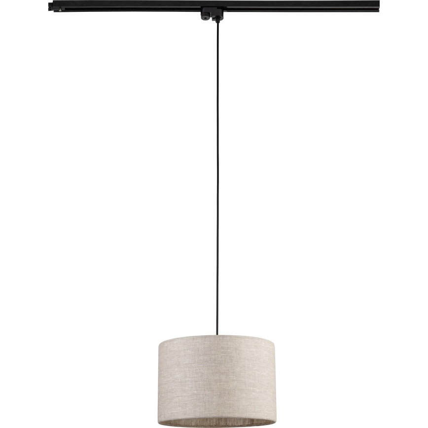 Candeeiro suspenso para sistema de carris monofásico TRACER 1xE27/15W/230V diâmetro 30 cm preto/cinzento