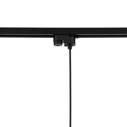 Candeeiro suspenso para sistema de carris monofásico TRACER 1xE27/15W/230V diâmetro 38 cm preto/castanho