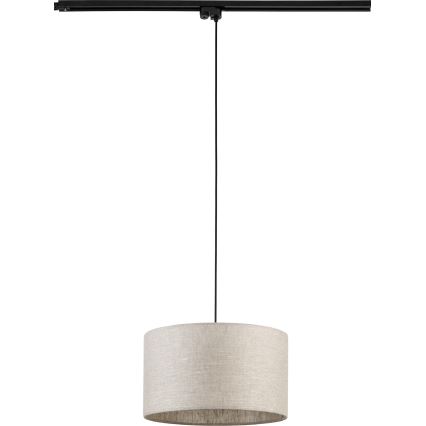 Candeeiro suspenso para sistema de carris monofásico TRACER 1xE27/15W/230V diâmetro 38 cm preto/cinzento