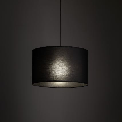 Candeeiro suspenso para sistema de carris monofásico TRACER 1xE27/15W/230V diâmetro 38 cm preto