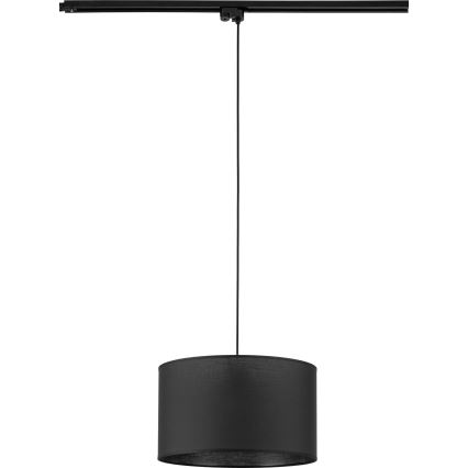 Candeeiro suspenso para sistema de carris monofásico TRACER 1xE27/15W/230V diâmetro 38 cm preto