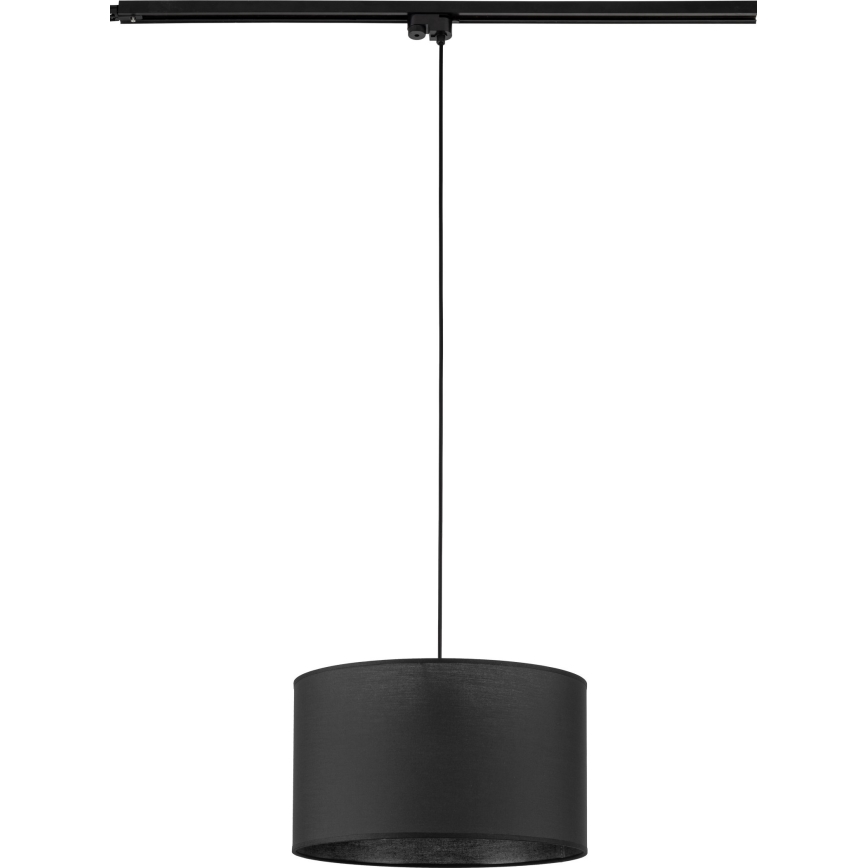 Candeeiro suspenso para sistema de carris monofásico TRACER 1xE27/15W/230V diâmetro 38 cm preto