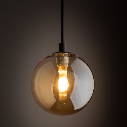 Candeeiro suspenso para sistema de carris monofásico TRACER 1xG9/8W/230V preto/fumado castanho