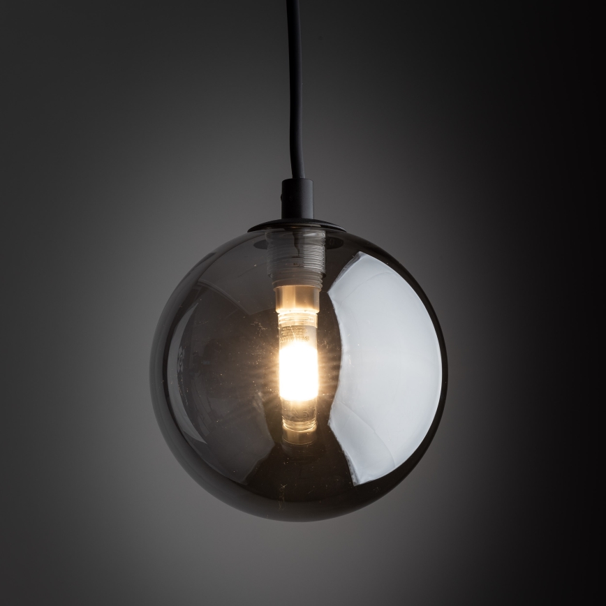 Candeeiro suspenso para sistema de carris monofásico TRACER 1xG9/8W/230V preto/fumado preto