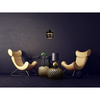 Candelabro suspenso PARIS 1xE27/60W/230V preto/dourado