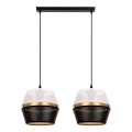 Candelabro suspenso PARIS 2xE27/60W/230V branco/preto/dourado