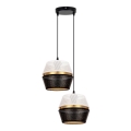 Candelabro suspenso PARIS 2xE27/60W/230V branco/preto/dourado